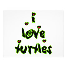I Love Turtles Invitation