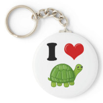 I Love Turtles Key Chain