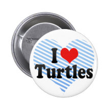 I Love Turtles Pinback Buttons