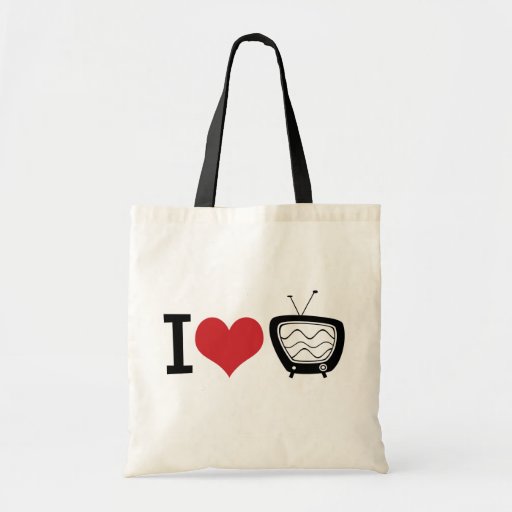 I Love TV Canvas Bags