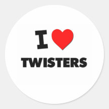 I love Twisters Round Sticker