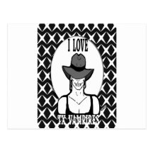 I Love TX Vampires Postcard