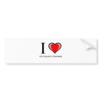 I Love Ultimate Frisbee Bumper Sticker