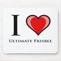 I Love Ultimate Frisbee Mousepads