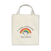 I love unicorns Deal with it! Canvas Bag