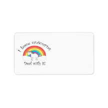 I love unicorns Deal with it! Personalized Address Labels