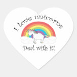 I love unicorns Deal with it! Sticker