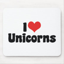 I Love Unicorns Mouse Pad