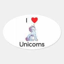 I Love Unicorns (sitting) Stickers
