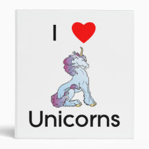 I Love Unicorns (sitting) Vinyl Binder