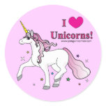 I Love Unicorns! Round Sticker
