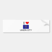 I Love UNION CITY Indiana Bumper Stickers