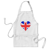 I Love United Kingdom Heart Aprons