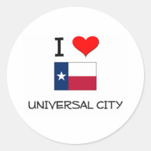 I Love Universal City Texas Sticker