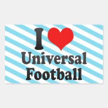 I love Universal Football Rectangle Sticker