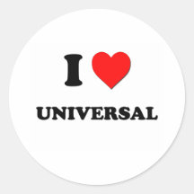 I love Universal Round Sticker