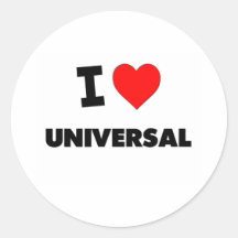 I love Universal Round Stickers