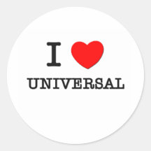 I Love Universal Stickers