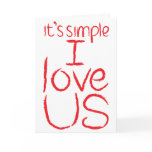 I Love Us red & white card