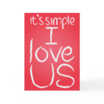I Love Us white & red card