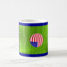 I Love USA American football soccer flag mug