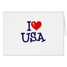 i love usa greeting card