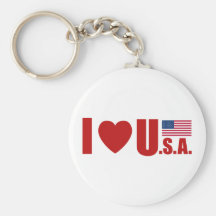 I LOVE USA KEY CHAIN