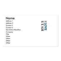 I Love Utah Design Business Card Templates