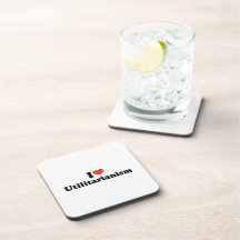 I LOVE UTILITARIANISM - .png Beverage Coasters