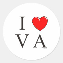 I love VA Round Stickers