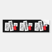 I Love Venice Italy Bumper Stickers