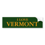 I LOVE VERMONT BUMPERSTICKERS BUMPER STICKER