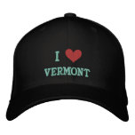 "I LOVE VERMONT"  -- EMBROIDERED BASEBALL CAP embroidered hats
