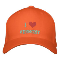 "I LOVE VERMONT"  -- EMBROIDERED EMBROIDERED HATS