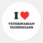 I Love Veterinarian Technicians Round Sticker