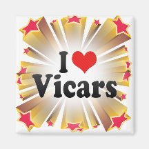 I Love Vicars Refrigerator Magnet