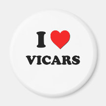 I Love Vicars Refrigerator Magnet