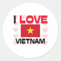 I Love Vietnam Round Sticker