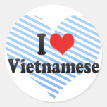 I Love Vietnamese Round Stickers
