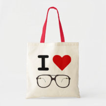 i love vintage glasses tote bag