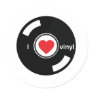 I Love Vinyl Round Sticker