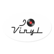 I Love Vinyl Oval Stickers
