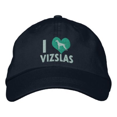 I Love Vizslas Teal Embroidered Hat I Love Vizslas Teal Embroidered Hat