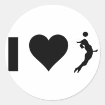 I Love Volleyball (Female) Round Stickers