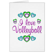 I Love Volleyball Greeting Cards