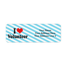 I Love Volunteer Custom Return Address Label
