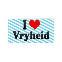 I Love Vryheid, South Africa Address Labels