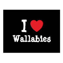 I love Wallabies heart custom personalized Post Card