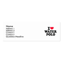 I love Water Polo Business Cards