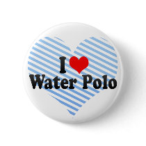 I Love Water Polo Button